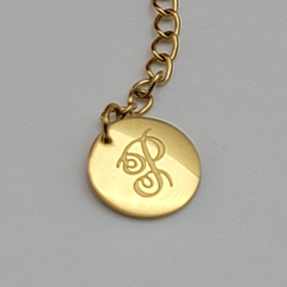 Plunder Design Clear Cubic Zirconia Pendant Necklace Gold Tone Dainty 17" Adj. - Picture 3 of 6